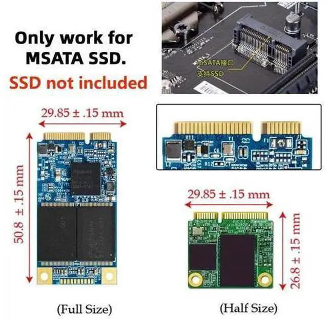 Alt view image 3 of 7 - Mini PCI-E mSATA SSD to SATA 3.0 22Pin 2.5 Inch HDD PCBA Adapter Converter Card for Laptop & Desktop Storage Upgrade