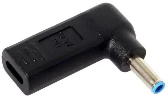 Main image of 90 Degree Angled USB 3.1 Type-C Female to DC 4.5mmx3.0mm PD Emulator Trigger Adapter, 100W Fast Charging Converter for HP 4.5*3.0mm Barrel Jack Laptops