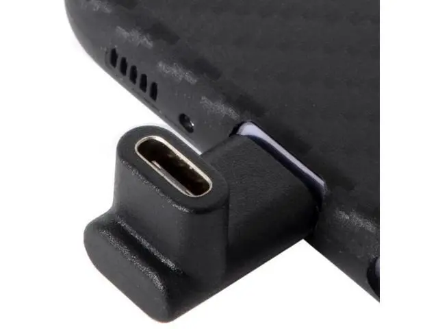 Alt view image 4 of 7 - Up & Down 90 Degree Reversible USB 3.1 Type-C Male to Female Adapter, Low Profile Elbow Extension Connector Supports Charging Data Video for Laptops & Phones