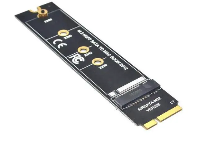 Alt view image 2 of 6 - M.2 NGFF SATA SSD Adapter Card, For 2012 MacBook Air A1465 A1466, Riser Card Only (SSD Not Included)