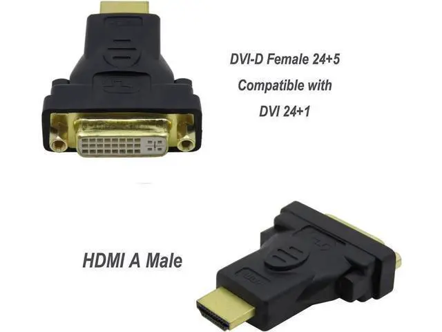 Alt view image 3 of 7 - 3-Pack Bi-Directional HDMI Male to DVI Female Adapter, Supports 1080P & 3D, HDMI DVI Converter Compatible with Apple TV, HDTV, Xbox 360, PS4, PS3, Nintendo Switch, Plasma TV, DVD Player