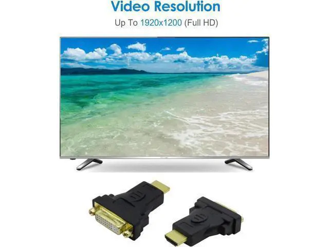Alt view image 7 of 7 - 3-Pack Bi-Directional HDMI Male to DVI Female Adapter, Supports 1080P & 3D, HDMI DVI Converter Compatible with Apple TV, HDTV, Xbox 360, PS4, PS3, Nintendo Switch, Plasma TV, DVD Player
