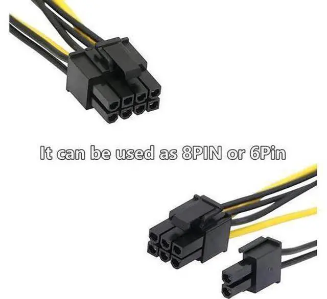 Alt view image 3 of 5 - 8 Inches Dual 15Pin SATA to PCIe 8Pin (6+2) GPU Power Adapter Cable, SATA to Graphics Card PCI-e Video Card Power Converter Cord