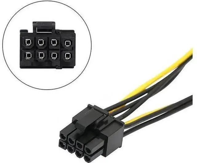 Alt view image 2 of 5 - 8 Inches Dual 15Pin SATA to PCIe 8Pin (6+2) GPU Power Adapter Cable, SATA to Graphics Card PCI-e Video Card Power Converter Cord