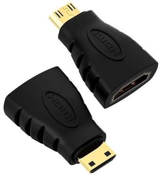 Main image of 2-Pack Mini HDMI to HDMI Adapter, Gold-Plated Connectors Supports 4K Video, Compatible with Raspberry Pi, DSLR Cameras, Camcorders, Tablets & Graphics Cards