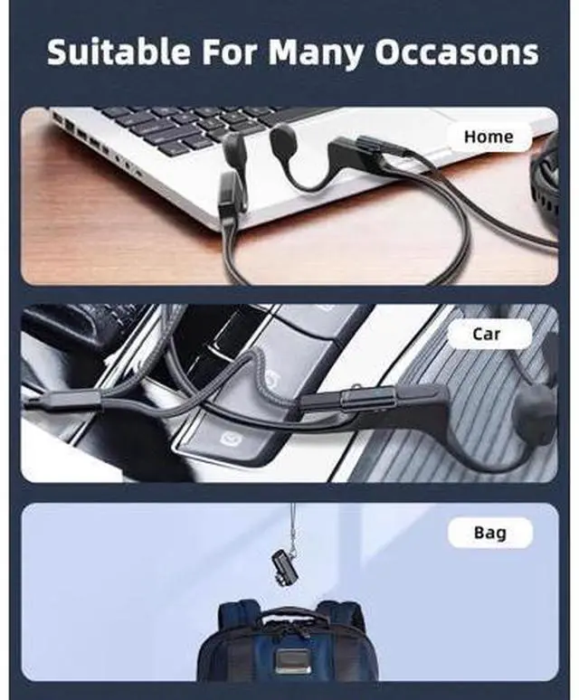 Alt view image 2 of 6 - 2 Pack Grey USB-C Magnetic Charging Adapter, Type C Charger Converter Compatible with AfterShokz Aeropex, Shokz OpenRun / OpenRun Pro / OpenRun Mini / OpenComm, No Charging Cable Included