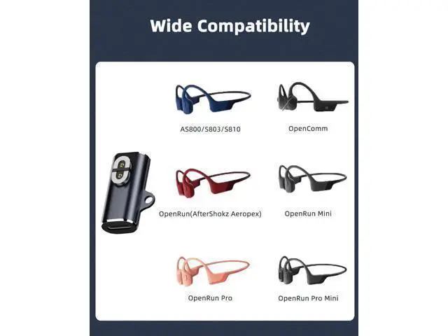 Alt view image 6 of 6 - 2 Pack Grey USB-C Magnetic Charging Adapter, Type C Charger Converter Compatible with AfterShokz Aeropex, Shokz OpenRun / OpenRun Pro / OpenRun Mini / OpenComm, No Charging Cable Included