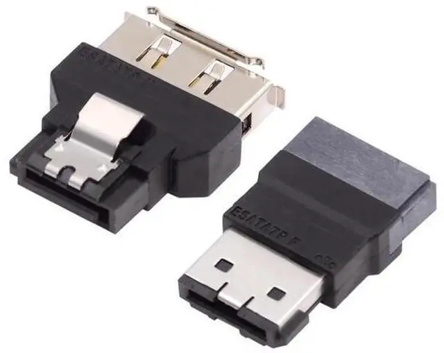 Main image of 2PCS 7Pin SATA to eSATA Adapter, Male to Female Extender Converter for SSD & Hard Drive