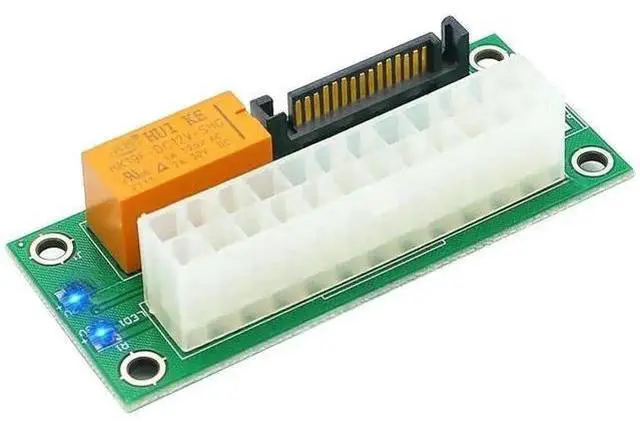 Alt view image 2 of 3 - Dual PSU Synchronous Startup Adapter Board with LED Indicator, ATX 24Pin SATA Sync Extension Cable ADD2PSU for Extra GPU Power Supply