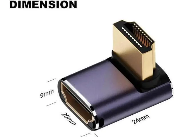 Alt view image 5 of 6 - 4-Pack 90 Degree HDMI 2.1 Right Angle Adapters, Up/Down/Left/Right Multi-Direction Male to Female Extender, 48Gbps Bandwidth Supports 8K@60Hz & 4K@120Hz for Laptops, DVD Players, UHD TVs, Monitors & P