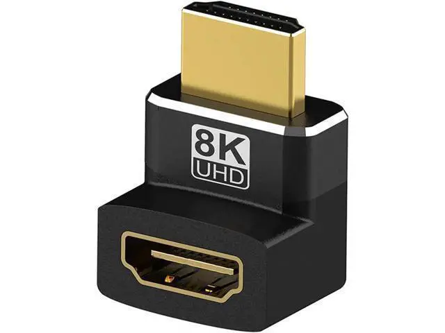 Alt view image 2 of 7 - 2-Pack HDMI 2.1 Right Angle Adapters (90° + 270°), Male to Female Gender Changer Supports 8K@60Hz, 4K@120Hz, HDR & eARC for HDTV, Laptops, PS4, PS5, Xbox