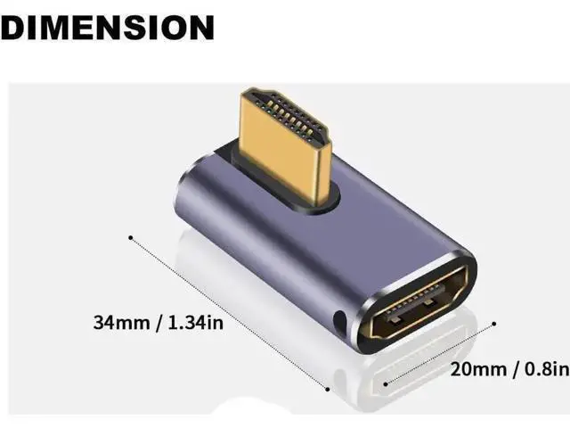 Alt view image 6 of 6 - 4-Pack 90 Degree HDMI 2.1 Right Angle Adapters, Up/Down/Left/Right Multi-Direction Male to Female Extender, 48Gbps Bandwidth Supports 8K@60Hz & 4K@120Hz for Laptops, DVD Players, UHD TVs, Monitors & P