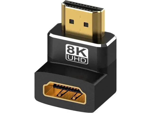 Alt view image 3 of 7 - 2-Pack HDMI 2.1 Right Angle Adapters (90° + 270°), Male to Female Gender Changer Supports 8K@60Hz, 4K@120Hz, HDR & eARC for HDTV, Laptops, PS4, PS5, Xbox
