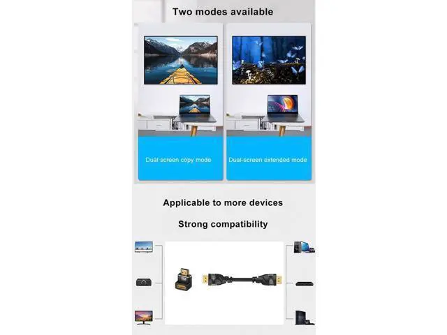 Alt view image 6 of 7 - 2-Pack HDMI 2.1 Right Angle Adapters (90° + 270°), Male to Female Gender Changer Supports 8K@60Hz, 4K@120Hz, HDR & eARC for HDTV, Laptops, PS4, PS5, Xbox