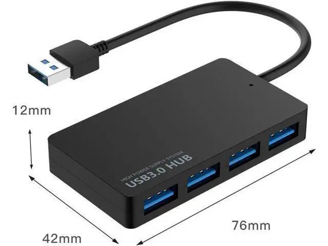 Alt view image 6 of 7 - 4-Port USB 3.0 Hub Splitter, 5Gbps Super Speed USB Extension Adapter for Laptops, Desktops PC, Portable Computer Accessory