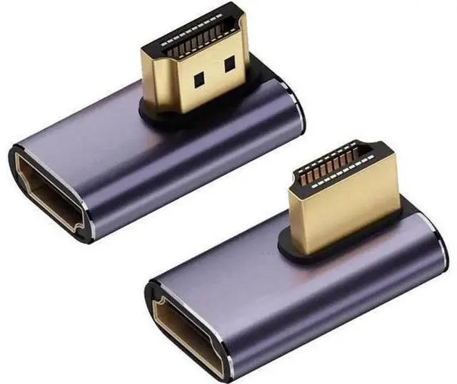 Main image of 2-Pack Left & Right 90° HDMI 2.1 Adapters, Male to Female Extender, 48Gbps, Supports 8K@60Hz & 4K@120Hz for Laptops, DVD, UHD TV, Monitors, PS Consoles