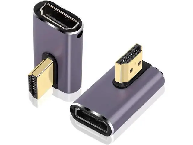 Alt view image 5 of 6 - 2-Pack Left & Right 90° HDMI 2.1 Adapters, Male to Female Extender, 48Gbps, Supports 8K@60Hz & 4K@120Hz for Laptops, DVD, UHD TV, Monitors, PS Consoles
