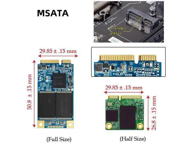 Alt view image 3 of 6 - 68Pin mSATA SSD to 2.5" SATA3 6Gbps PCB Adapter