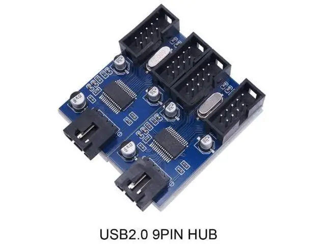 Alt view image 5 of 7 - 9Pin USB 2.0 Header 1 to 2/4 Female Extension Cable, Internal USB Port Multiplier Hub Adapter