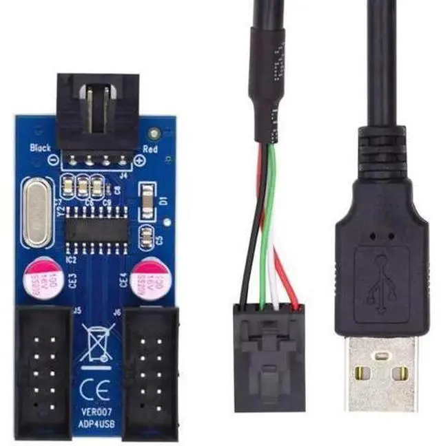 Main image of Motherboard USB 2.0 9Pin/10Pin Header 1 to 2 Splitter Cable, Internal Front Panel USB Header Extension Hub Adapter