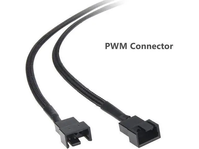 Alt view image 3 of 5 - 10 Inch Black Sleeved SATA Fan Y Splitter Cable, 15Pin SATA to Dual 3Pin/4Pin TX3 TX4 PWM Case Fan Power Adapter Cord