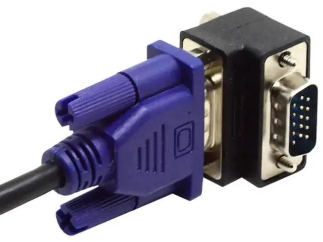 Alt view image 2 of 7 - 90 Degree Down Angled VGA Gender Changer, HDB15Pin SVGA Male to Female Adapter for Monitor Projector Graphics Card