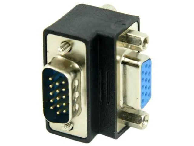 Alt view image 3 of 7 - 90 Degree Down Angled VGA Gender Changer, HDB15Pin SVGA Male to Female Adapter for Monitor Projector Graphics Card