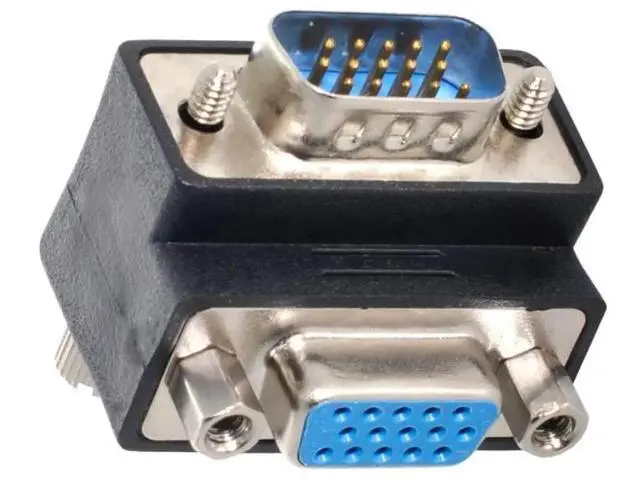 Alt view image 4 of 7 - 90 Degree Down Angled VGA Gender Changer, HDB15Pin SVGA Male to Female Adapter for Monitor Projector Graphics Card
