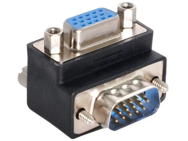 Alt view image 7 of 7 - 90 Degree Down Angled VGA Gender Changer, HDB15Pin SVGA Male to Female Adapter for Monitor Projector Graphics Card
