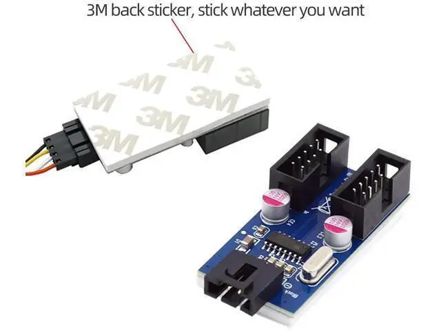 Alt view image 3 of 7 - Mainboard USB2.0 9Pin Header 1-to-2 Splitter Cable, 9/10Pin Internal Dual USB-A Female Hub Adapter