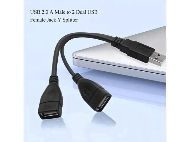Alt view image 2 of 7 - 0.5ft USB 2.0 A Male to Dual USB Female Y Splitter Cable, 1 Pack, Portable Hub Adapter for PC, Laptop, TV & 2.5" Portable Hard Drive