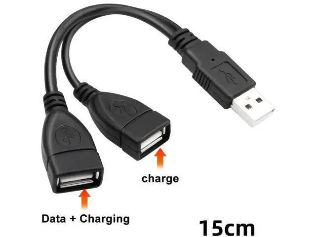 Alt view image 3 of 7 - 0.5ft USB 2.0 A Male to Dual USB Female Y Splitter Cable, 1 Pack, Portable Hub Adapter for PC, Laptop, TV & 2.5" Portable Hard Drive