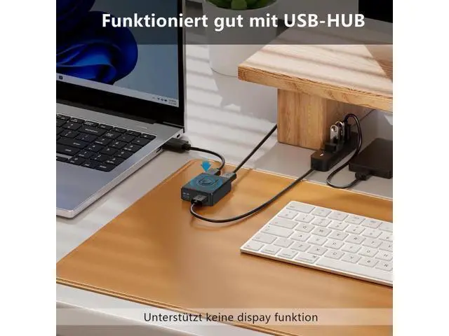 Alt view image 5 of 7 - Bi-Directional USB 3.0 Switch for 2 Computers, 2-in-1 / 1-in-2 Out with 10W Charging Port & 2PCS 1M USB 3.0 Cables, Share Mouse Keyboard Printer USB Hub for PC Laptop Car Use