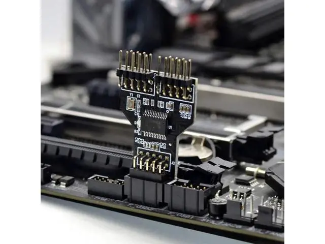 Alt view image 5 of 7 - 9Pin/10Pin USB 2.0 Header 1 to 2 Female Splitter Cable, Motherboard Internal Port Multiplier Hub Adapter