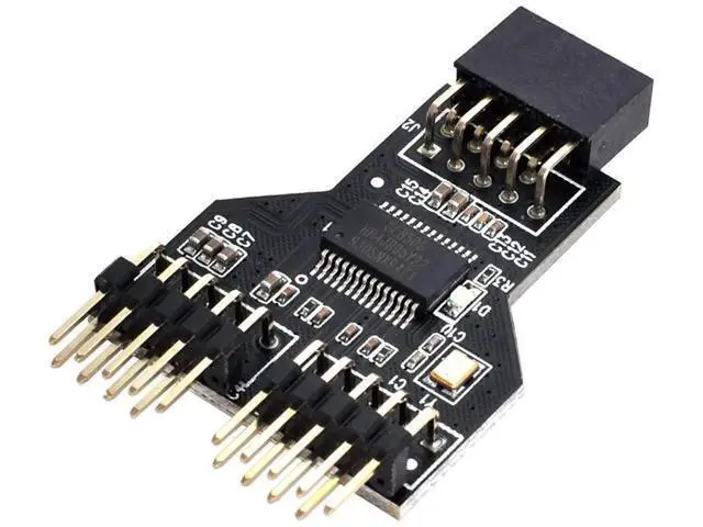 Alt view image 2 of 7 - 9Pin/10Pin USB 2.0 Header 1 to 2 Female Splitter Cable, Motherboard Internal Port Multiplier Hub Adapter