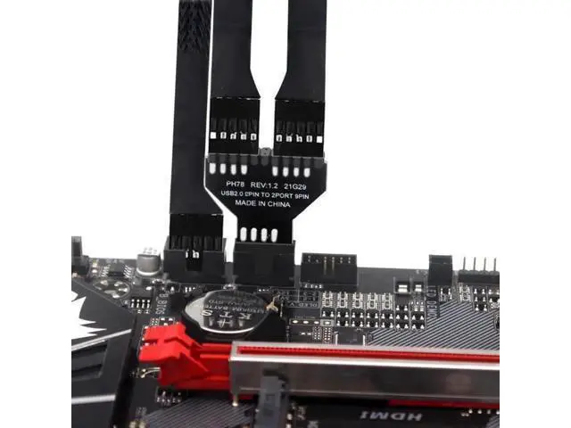 Alt view image 4 of 7 - 9Pin/10Pin USB 2.0 Header 1 to 2 Female Splitter Cable, Motherboard Internal Port Multiplier Hub Adapter