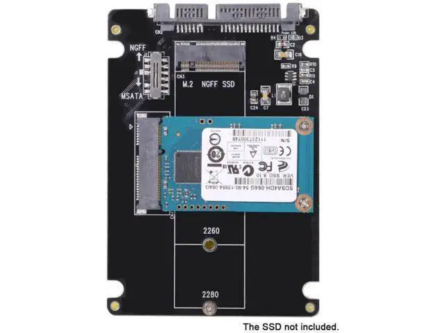 Alt view image 2 of 7 - M.2 NGFF B-Key + mSATA to SATA 3.0 Adapter Enclosure With Power Switch Dual SSD Converter