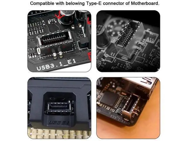 Alt view image 3 of 6 - 0.98FT USB 3.1 Type-E to 2.54mm Pitch 4Pin Cable, Front Panel Header Extension Adapter for 9Pin/10Pin Motherboard HUB