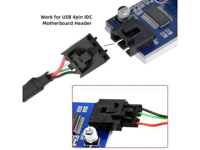 Alt view image 5 of 6 - 0.98FT USB 3.1 Type-E to 2.54mm Pitch 4Pin Cable, Front Panel Header Extension Adapter for 9Pin/10Pin Motherboard HUB