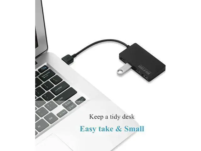 Alt view image 3 of 6 - 4 Port USB 3.0 Hub Ultra Slim Portable USB Port Expander, High Speed Data Splitter for Keyboard Mouse Printer USB Fan Lamp Flash Drives & Portable Storage Devices