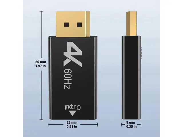 Alt view image 3 of 7 - 2 Pack 4K 60Hz DisplayPort to HDMI Adapter, Unidirectional DP Male to HDMI Female Converter Gold-Plated Connector for Laptop Desktop Monitor HDTV Projector