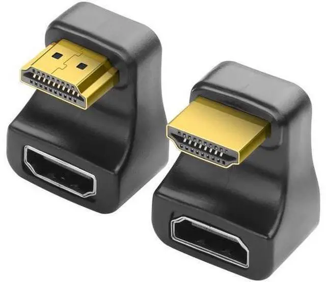 Main image of 2 Pack 180 Degree U-Shaped HDMI 2.1 Adapter with LED Indicator, 48Gbps 8K Male to Female HDMI Extender (Up & Down Angle) for HDTV Laptops Monitors Gaming Consoles