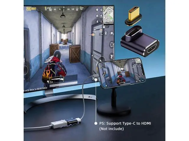 Alt view image 7 of 7 - Magnetic 90 Degree Up Angled HDMI 2.1 Adapter, 48Gbps High Speed Gold-Plated HDMI Male to Female Gender Changer Support 8K@60Hz, 4K@120Hz for TV, Monitor, Game Console