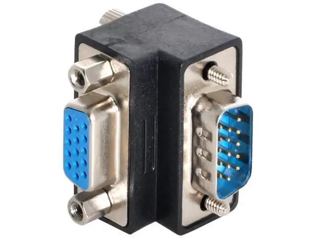 Alt view image 2 of 6 - 90 Degree Up Angled HDB15Pin VGA Male to Female Gender Changer Adapter, SVGA D-Sub Video Connector for Monitor, Projector & Graphics Card