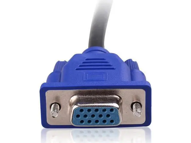 Alt view image 3 of 7 - 1FT VGA Y Splitter Cable, 1 VGA Male to Dual VGA Female Video Splitter Adapter for Screen Duplication