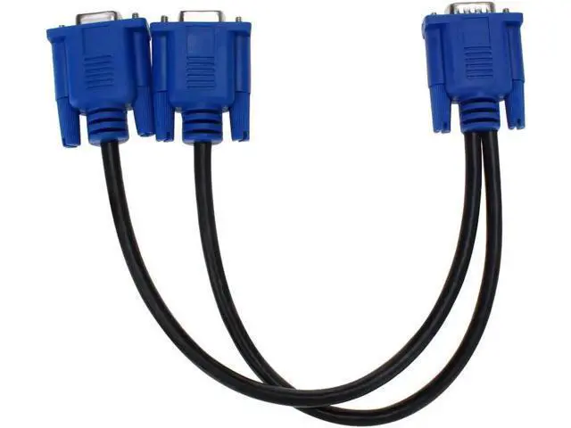 Alt view image 4 of 7 - 1FT VGA Y Splitter Cable, 1 VGA Male to Dual VGA Female Video Splitter Adapter for Screen Duplication