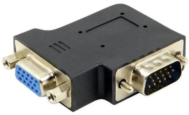 Main image of 90 Degree Left Angled HDB15Pin VGA Male to Female Gender Changer Adapter, D-Sub SVGA Video Connector for Graphics Card, Monitor, Projector