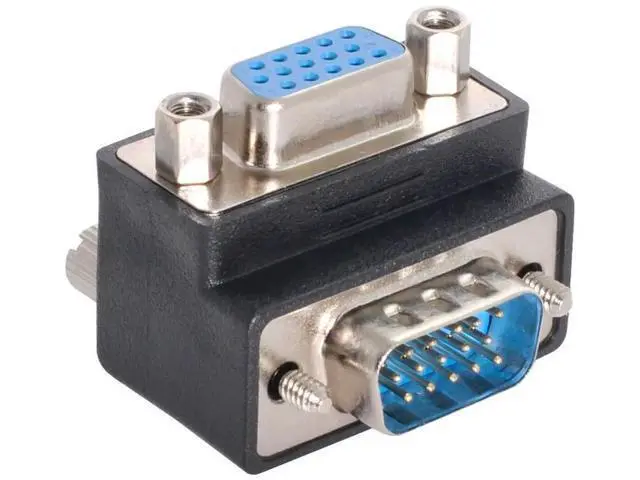 Alt view image 4 of 6 - 2 Pack 90 Degree Angled VGA Gender Changer, HDB15Pin SVGA Male to Female Right Angle Adapter for Monitor Projector Graphics Card