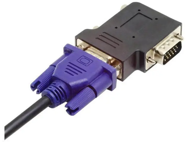 Alt view image 2 of 5 - Vertical Flat Left 90 Degree VGA SVGA Male to Female Extension Right Angle Adapter