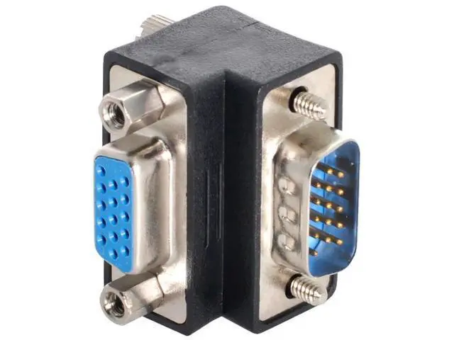 Alt view image 6 of 6 - 2 Pack 90 Degree Angled VGA Gender Changer, HDB15Pin SVGA Male to Female Right Angle Adapter for Monitor Projector Graphics Card